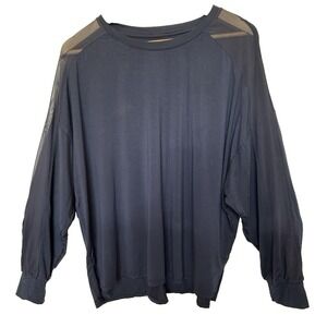 Honeylove Blisswear Long Sleeve Top Size L Navy Loungewear Comfort Soft Stretch